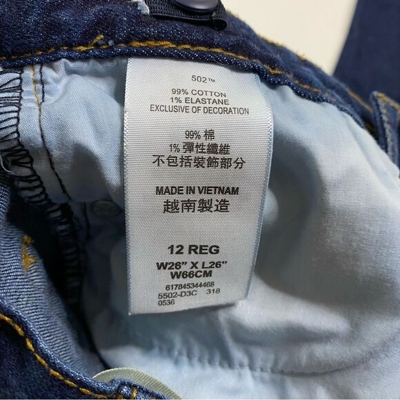 Levi's 502 Jeans Women's 25x26 Dark Denim Regular Taper Mid Rise Casual - Picture 4 of 11